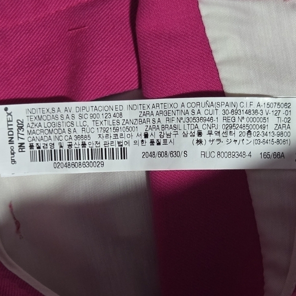 ZARA Women's Valentine High Rise Skinny Zip Denim Jeans Fuschia Pink Size Small - Picture 9 of 12